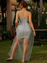 Load image into Gallery viewer, Sequined Spaghetti Strap Mesh Maxi Dress