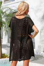 Load image into Gallery viewer, Openwork Plunge Dolman Sleeve Cover-Up Dress