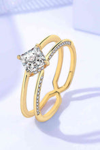Load image into Gallery viewer, Moissanite 18K Gold-Plated Double-Layered Ring