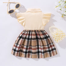 Load image into Gallery viewer, Baby Girl Plaid Collared Bow Detail Dress
