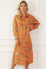 Load image into Gallery viewer, Animal Pattern Long Sleeve Slit Shirt Dress