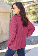 Load image into Gallery viewer, Basic Bae Full Size Ribbed Exposed Seam Mock Neck Knit Top