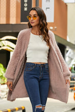 Load image into Gallery viewer, Open Front Fuzzy Cardigan with Pockets