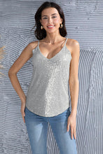 Load image into Gallery viewer, Sequin V-Neck Spaghetti Strap Cami