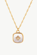 Load image into Gallery viewer, Inlaid Shell Square Pendant Necklace
