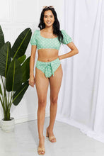 Load image into Gallery viewer, Marina West Swim Vacay Ready Puff Sleeve Bikini in Gum Leaf