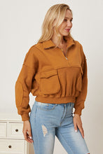 Load image into Gallery viewer, Half Zip Long Sleeve Sweatshirt with Pockets