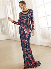 Load image into Gallery viewer, Floral Sequin Tie-Back Split Dress