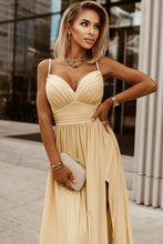 Load image into Gallery viewer, Slit Sweetheart Neck Spaghetti Strap Dress