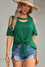 Load image into Gallery viewer, Tied Cutout Cold-Shoulder Top