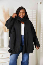 Load image into Gallery viewer, HEYSON Full Size Open Front Cardigan with Scarf Design