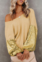Load image into Gallery viewer, Sequin Waffle-Knit Blouse