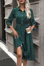 Load image into Gallery viewer, Polka Dot Tied Button Up Dress