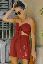Load image into Gallery viewer, Smocked Frill Trim Tube Top and Shorts Set