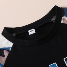 Load image into Gallery viewer, HELLO BOY Graphic Tee and Camouflage Shorts Set