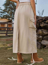 Load image into Gallery viewer, Drawstring Denim Skirt with Pockets