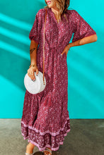 Load image into Gallery viewer, Bohemian Tassel Tie Pompom Detail Maxi Dress