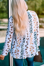 Load image into Gallery viewer, Leopard Ruffle Hem Babydoll Blouse