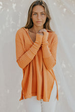 Load image into Gallery viewer, Waffle-Knit Slit Drop Shoulder Top