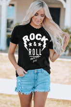 Load image into Gallery viewer, ROCK & ROLL Graphic Round Neck Short Sleeve Tee