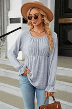 Load image into Gallery viewer, Round Neck Flounce Sleeve Blouse
