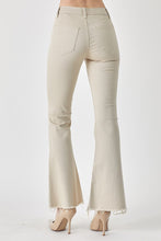 Load image into Gallery viewer, RISEN Mid-Rise Raw Hem Flare Jeans in Khaki