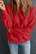 Load image into Gallery viewer, Round Neck Dropped Shoulder Sweatshirt