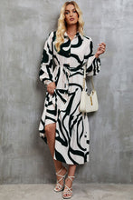 Load image into Gallery viewer, Tie-Waist Printed Button Up Dress