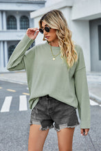 Load image into Gallery viewer, Round Neck Dropped Shoulder Sweater