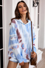Load image into Gallery viewer, Dropped Sleeve Tie-dye Hoodie with Drawstring