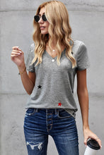Load image into Gallery viewer, Star Print V-Neck Tee Shirt