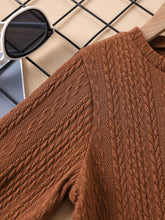 Load image into Gallery viewer, Kids Cable-Knit Print Pullover and Dinosaur Print Pants Set