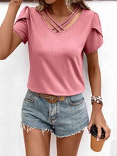 Load image into Gallery viewer, Strappy V-Neck Petal Sleeve Top