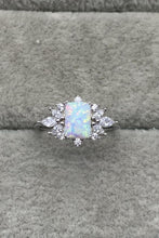 Load image into Gallery viewer, 925 Sterling Silver Zircon and Opal Ring