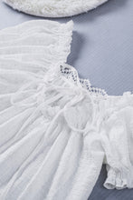 Load image into Gallery viewer, Lace Trim Tie-Back Puff Sleeve Top