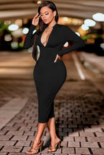 Load image into Gallery viewer, Zip Up Cutout Drawstring Detail Dress