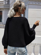 Load image into Gallery viewer, Horizontal Ribbing Dolman Sleeve Sweater
