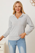 Load image into Gallery viewer, Collared Neck Dropped Shoulder T-Shirt