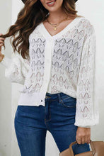 Load image into Gallery viewer, Openwork V-Neck Cardigan