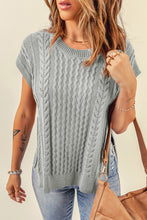 Load image into Gallery viewer, Cable-Knit Side Slit Sweater Vest