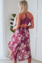 Load image into Gallery viewer, Floral Cutout High-Low Lace Back Dress