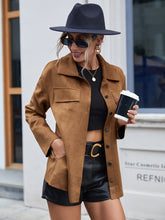 Load image into Gallery viewer, Button Front Turn-Down Collar Jacket