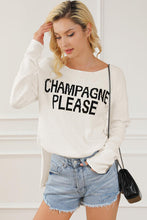 Load image into Gallery viewer, CHAMPAGNE PLEASE Long Sleeve Slit Sweater