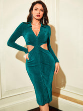 Load image into Gallery viewer, Cutout Collared Neck Shirt Dress