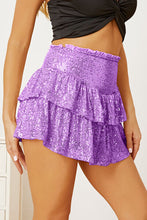 Load image into Gallery viewer, Sequin Layered Mini Skirt