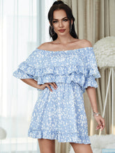 Load image into Gallery viewer, Printed Off-Shoulder Ruffled Dress