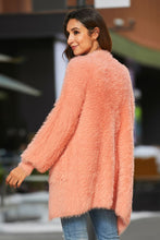 Load image into Gallery viewer, Open Front Fuzzy Cardigan with Pockets