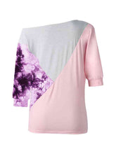 Load image into Gallery viewer, Color Block Three-Quarter Sleeve Blouse