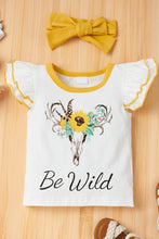 Load image into Gallery viewer, Baby Girl Graphic Flutter Sleeve Tee and Floral Shorts Set