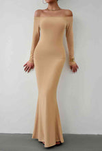 Load image into Gallery viewer, Off-Shoulder Long Sleeve Maxi Dress